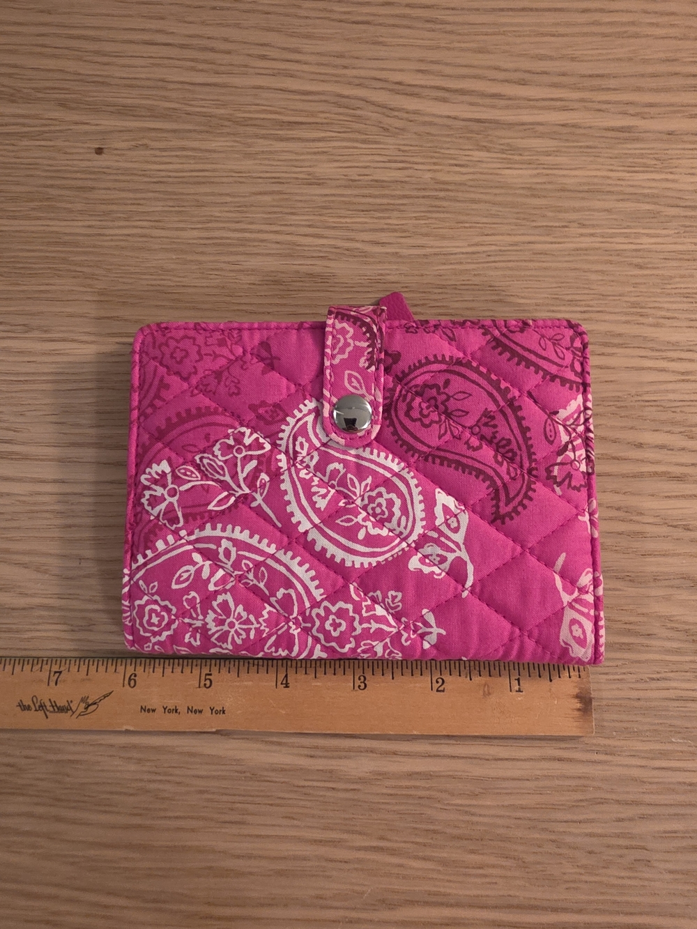 Vera Bradley Hot Pink Paisley Quilted Snap Wallet